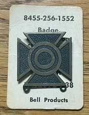 ORIGINAL PERIOD US ARMY SHARPSHOOTER BADGE MFGD by BELL - STERLING PIN BACK