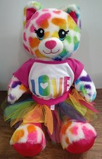 Build-A-Bear 16" Rainbow Safari Teddy Bear Plush Toy Stuffed Animal T-shirt Tutu