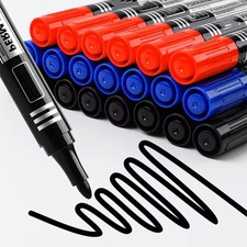 3 Pack Waterproof Marker Pens with Thin and Crude Nibs for Various Uses