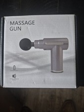 Gray Cordless Rechargeable Percussion Massage Gun w/ 4 Heads, Full Body