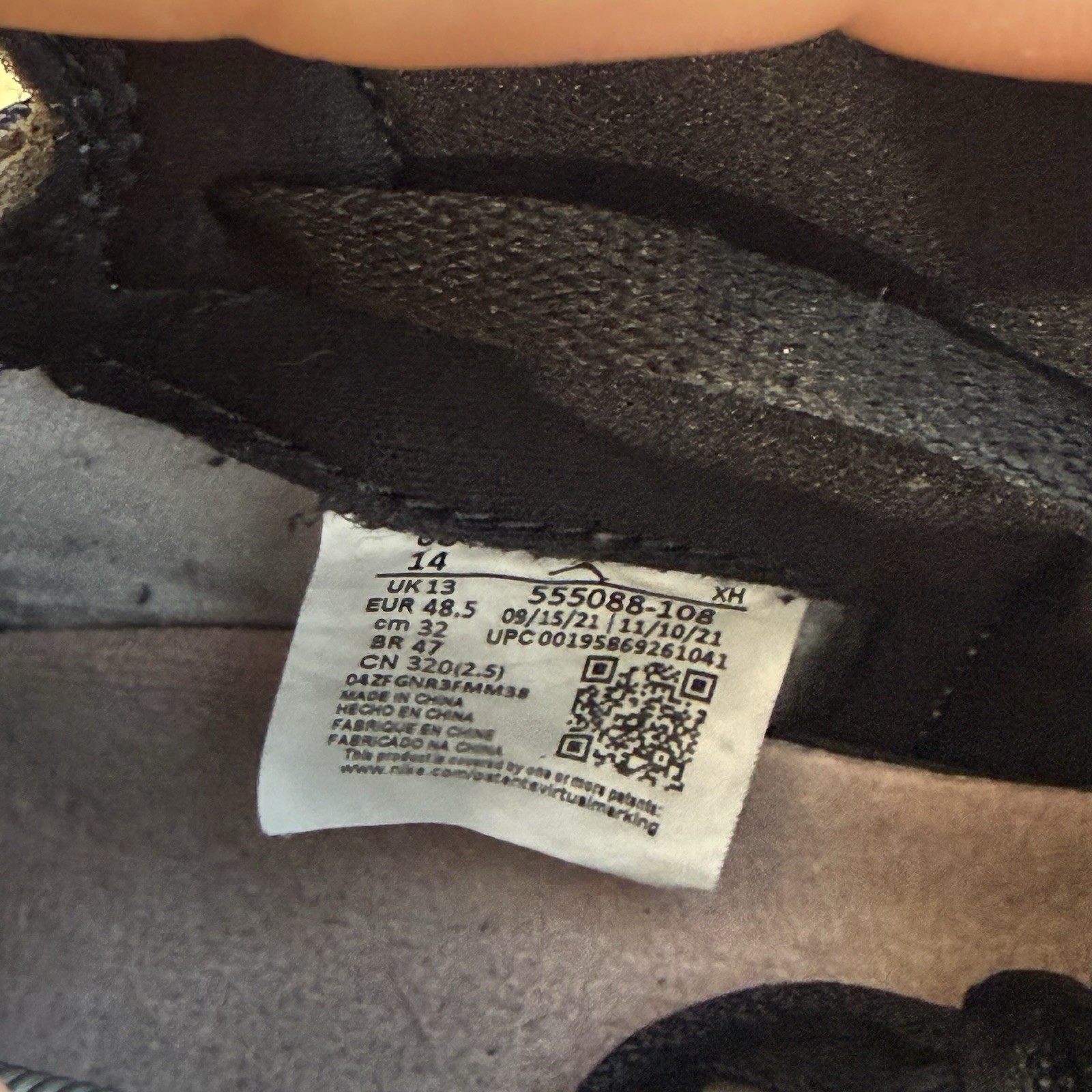 Air Jordan 1 Retro High OG White Bleached Coral-Black Used Size 14  555088-108 thumbnail 9