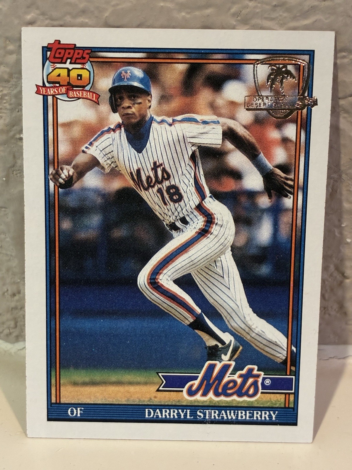 1991 Topps Desert Shield #200 Darryl Strawberry New York Mets NRMT H