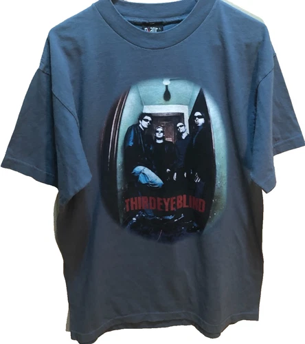 Third Eye Blind Bonfire Tour 1998 Vintage Concert Giant Teal Blue T-Shirt L