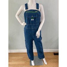 Liberty Stone Washed Blue Indigo Denim Bib Overalls Unisex size 32 x 30