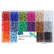 Primary Color Pony Bead Box 2300 pcs Bulk Craft Beads for Jewelry Making Kids