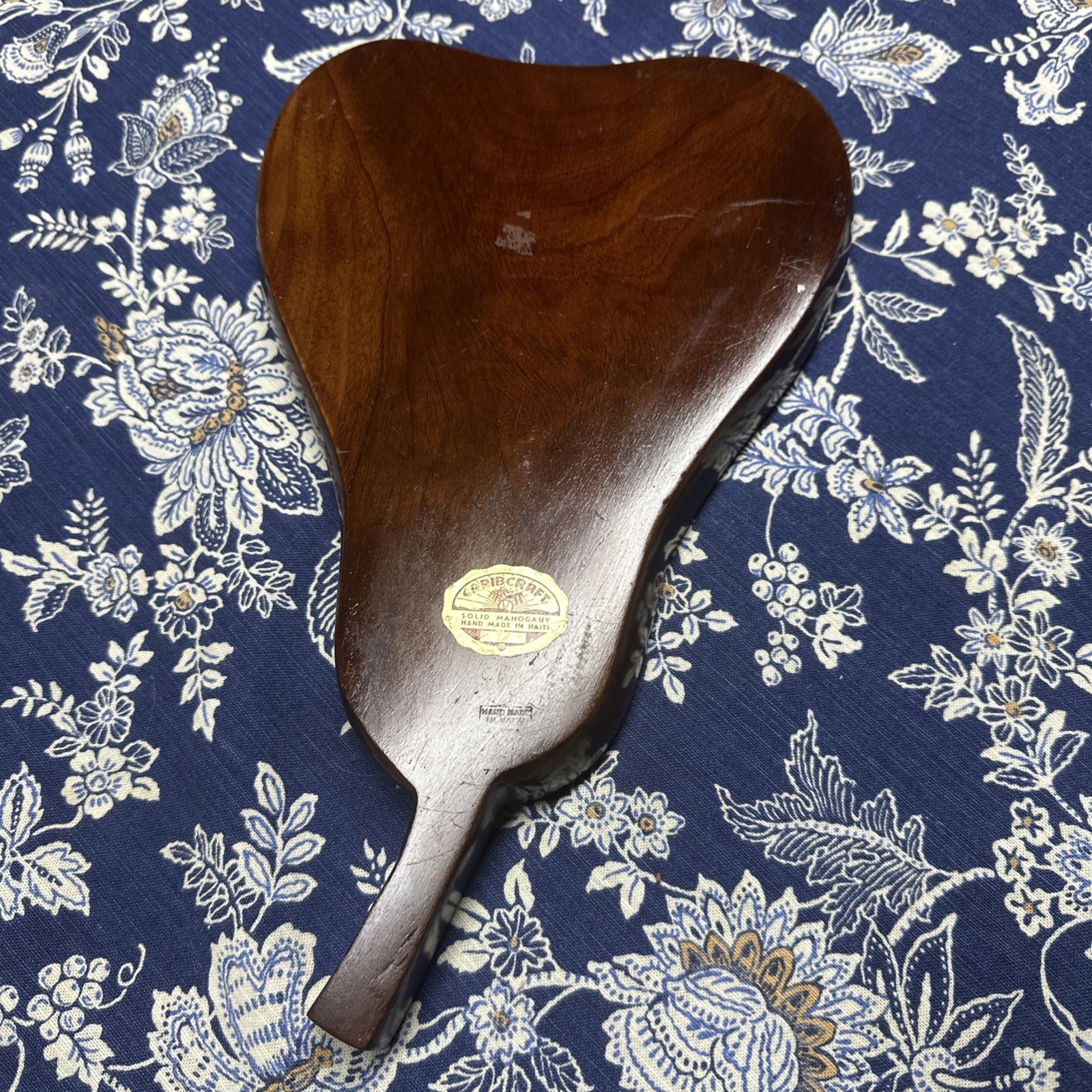 Vintage Mid Century Pear Shaped Caribcraft Mahogany Platter Art Deco #134