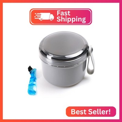 Mckkor Leak Proof Travel Denture Bath Case for Full Dentures, Denture Cups for S