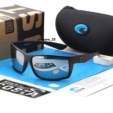 Costa Del Mar Reefton Black Frame Silver Lenses Mirror Polarized 580P Sunglasses
