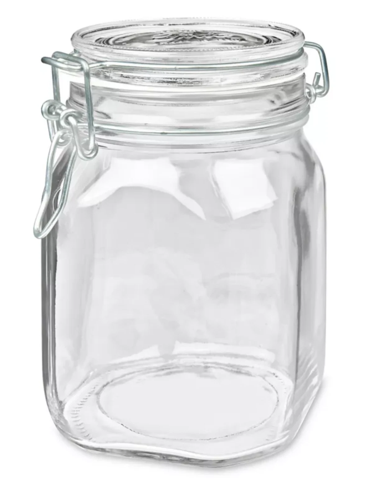 Case of 12 NEW Bale Wire Glass Jars 32oz. (Quart) Italian Design. Free Ship