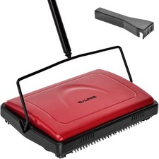 Alpine Triple Brush Manual Carpet Sweeper Non-Electric Multi-Surface Floor Clean