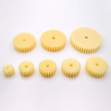 2 Module Plastic Nylon Spur Gear, Cylinder Flat Gears 12~50 Teeth, 6/8/10mm Bore