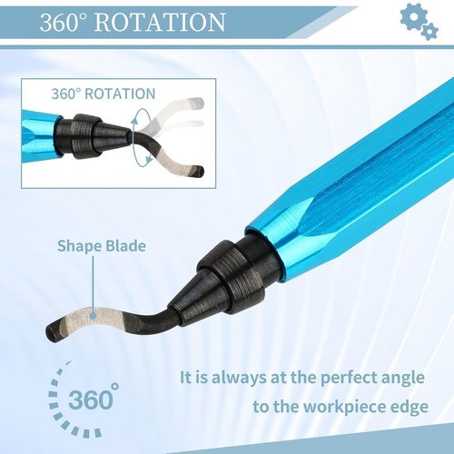 Deburring Tool Kit with 12 Steel Blades for Metal Plastic Resin PVC Pipes - 第 5/9 張圖片