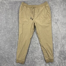 VRST Pants Mens Large Beige Joggers Limitless Athletic Performance Drawstring
