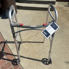 Drive 2 Button Folding Walker, 2 Front Wheels, 4 Legs height adjustment.