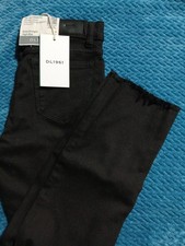 DL1961 Emie Jeans Girls 16 Tornado Black Straight High Rise Jean Raw Hem Denim