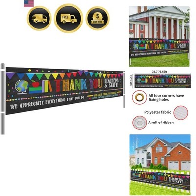 Teacher Appreciation Banner Yard Sign Decorations Thank You Staff Party