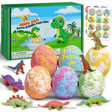 Bath Bombs for Kids with Dragon Toys Inside, 1 Count Pack of 6 , Multicolor