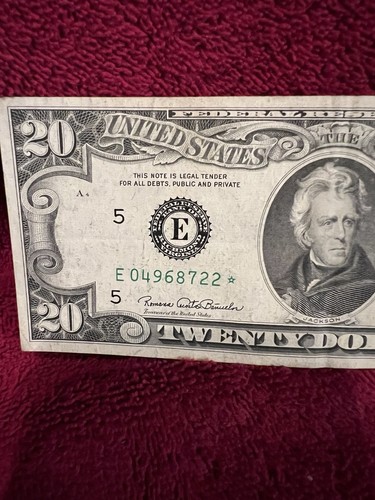 1969 Star Note ,twenty Dollar Bill - Picture 3 of 7