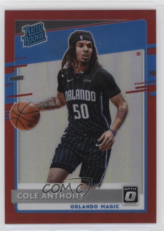 2020-21 Panini Donruss Optic Rated Rookie Red Prizm 63/99 Cole Anthony #165 14cm