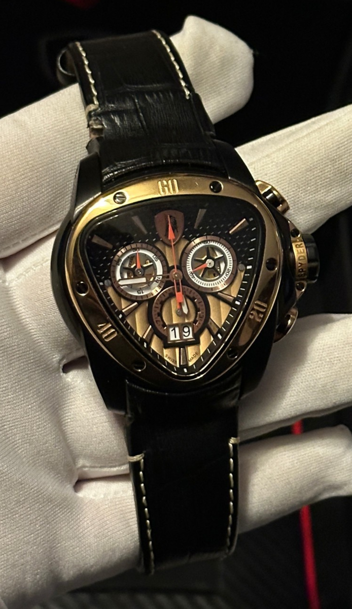 Tonino Lamborghini Spyder Chronograph Watch 1121 Black & Gold with