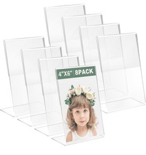 8 Pcs 4X6 Inch Clear Acrylic Photo Frame Scratch-Resistant  Multi-Scene Styling