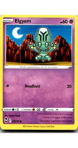 Elgyem 79/195 2022 Pokemon Card Near Mint Psychic Basic Low Retreat