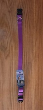 NEW Coastal Dog Collar S 10-14"x 5/8" Purple Nylon Adjustable Black Plastic Snap