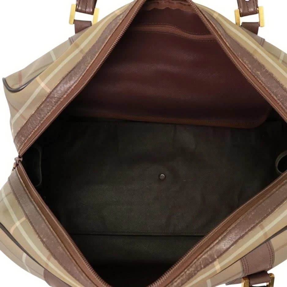 Authentic Burberry Nova Check Boston Bag Canvas Leather Iridescent JAPAN 482917 thumbnail 7