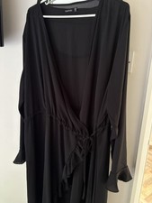 Black Wrap Dress Boohoo Size 24 New