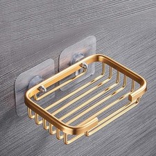 Gold Soap Holder for Shower Wall, Stainless Steel Adhesive Soap Dish, Bathroom