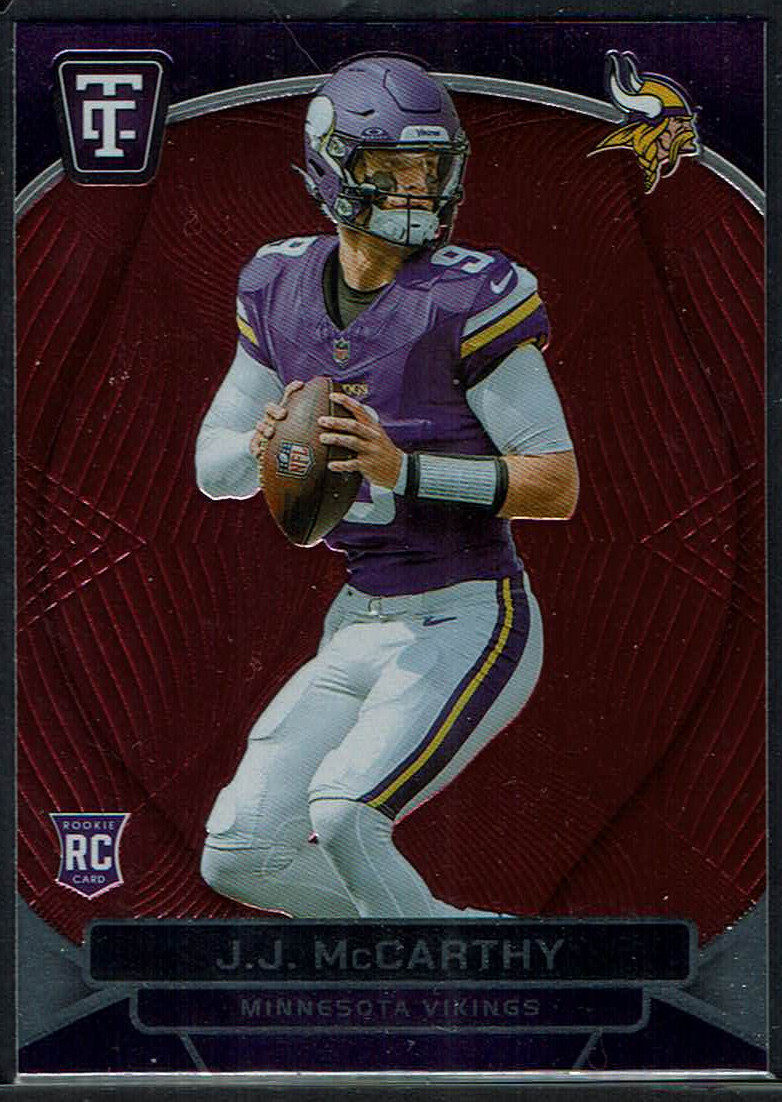 2024 Panini Totally Certified - Rookies J.J. McCarthy #127 Mirror Maroon (RC)