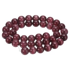 38pcs Dark Purple Cat's Eye Stone Beads 10mm Round Crystal Loose Bead