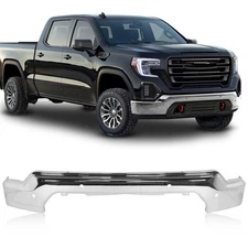 Chrome Front Bumper Face Bar Compatible with GMC Sierra Chrome Iron Front Bumper