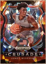 2020 Basketball Draft Picks Cracked Red Ice Prizm Crusade James Wiseman #82