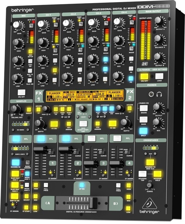 BEHRINGER デジタルDJミキサー DDM4000 Behringer DDM4000 - 5-Channel DJ Mixer With Sampler | Long