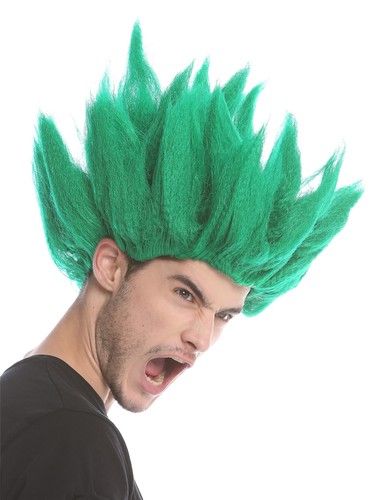 Perücke Damen Herren Karneval Blume Tulpe Dämon Elfe Waldfee Grün hochtoupiert - Bild 6 von 7