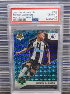 2021 Panini Mosaic Premier League Soccer Peacock Miguel Almiron #189 PSA 10