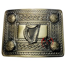 Highland Irish Celtic Harp Kilt Belt Buckle Antique Finish/Scottish Buckles