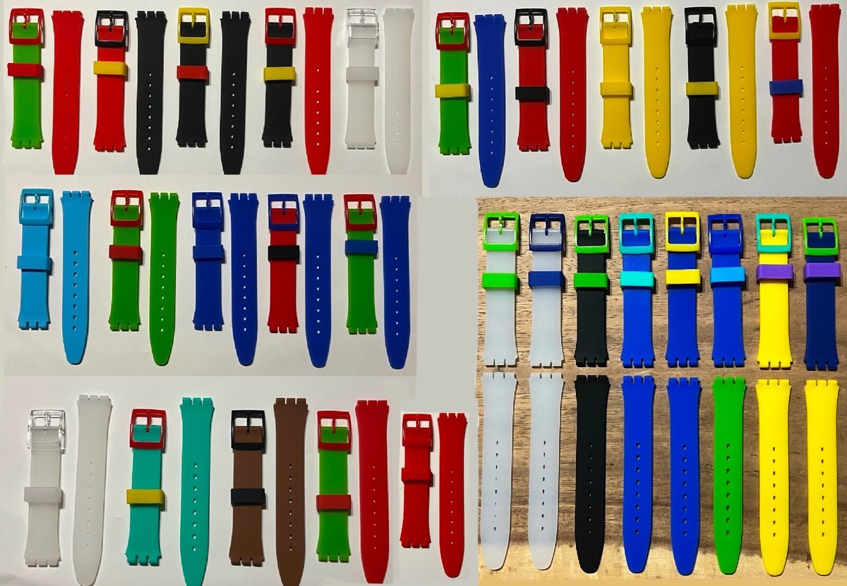 AWESOME NEW REPLACEMENT CUSTOM SILICONE 17MM BANDS FOR VINTAGE SWATCH WATCHES