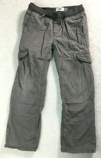 Old Navy Kids Cargo Pants Gray Sz S Elastic Waist Drawstring Side Pockets