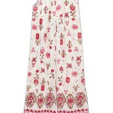 Zara Floral Boho Sheer Wide-Leg Pants Pull-On Pants Size Medium Feminine Dainty