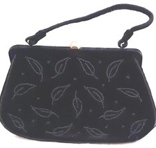 Soure Of New York Black Velveteen Vintage Purse 11" X 8.5"