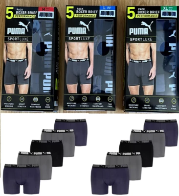 PUMA Pringle Negro 4 PARES Hombres Ropa Interior Clásica Boxer Shorts M L XL COLORES TEXTO MIXTO