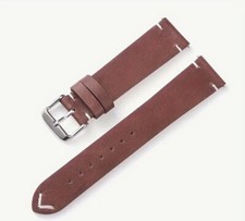 Cinturino orologio in pelle scamosciato marrone 18mm