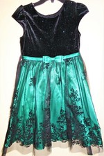 Girls' Girl's Green  Black Jona Michelle Size 10 Dress worn once for few hours