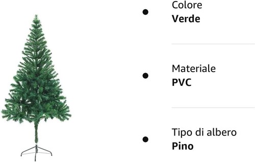 Albero di Natale Realistico Artificiale 240 CM 1000 Rami Pino Abete Verde Natura - Foto 2 di 5