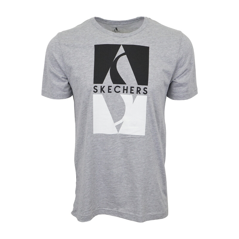 МУЖСКАЯ ФУТБОЛКА С ГРАФИЧЕСКИМ ЛОГОТИПОМ SKECHERS СЕРАЯ 2090₽