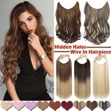 USA One Piece THICK 100 Real as Human Hidden Elastic Band Wire Hair Extensions