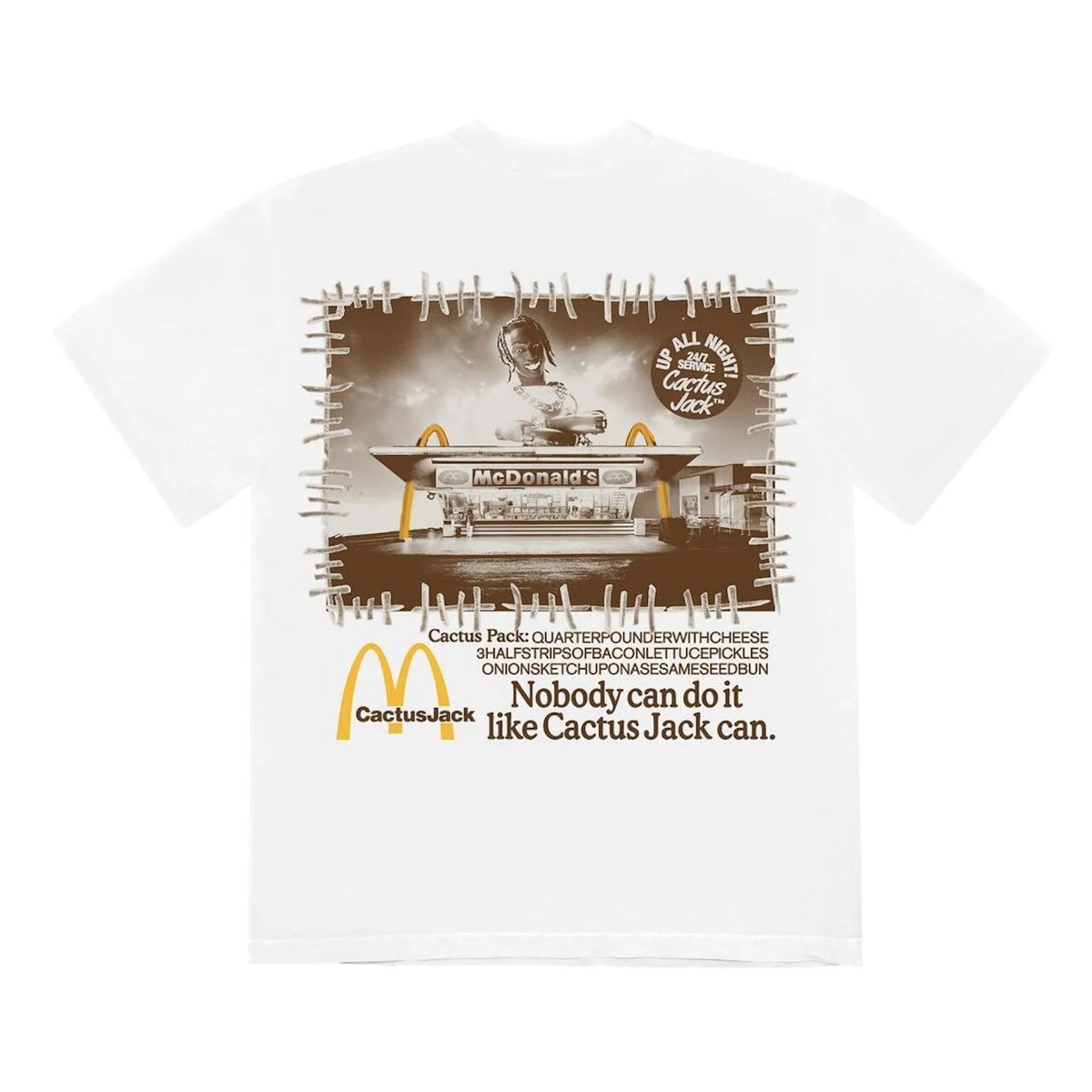 Travis Scott x McDonald's★Vintage Bootleg 半袖Tシャツ Travis Scott x McDonalds Cactus Jack Vintage Bootleg T-Shirt