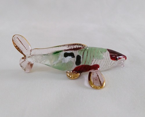 Mundgeblasenes Glas ein Paar Karpfen Miniatur Figur Sammlerstücke Souvenir Geschenk - Bild 7 von 10